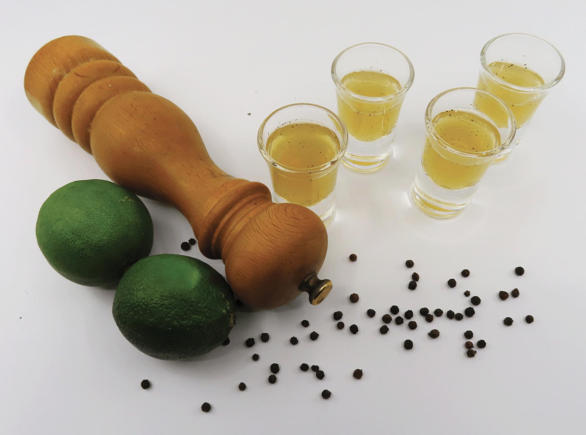 Gin de Mononcle Au Pied de Cochon spiritueux des laurentides cocktails shooter shots esprit rézin poivre lime chips miss vickies mademoiselle Vicky